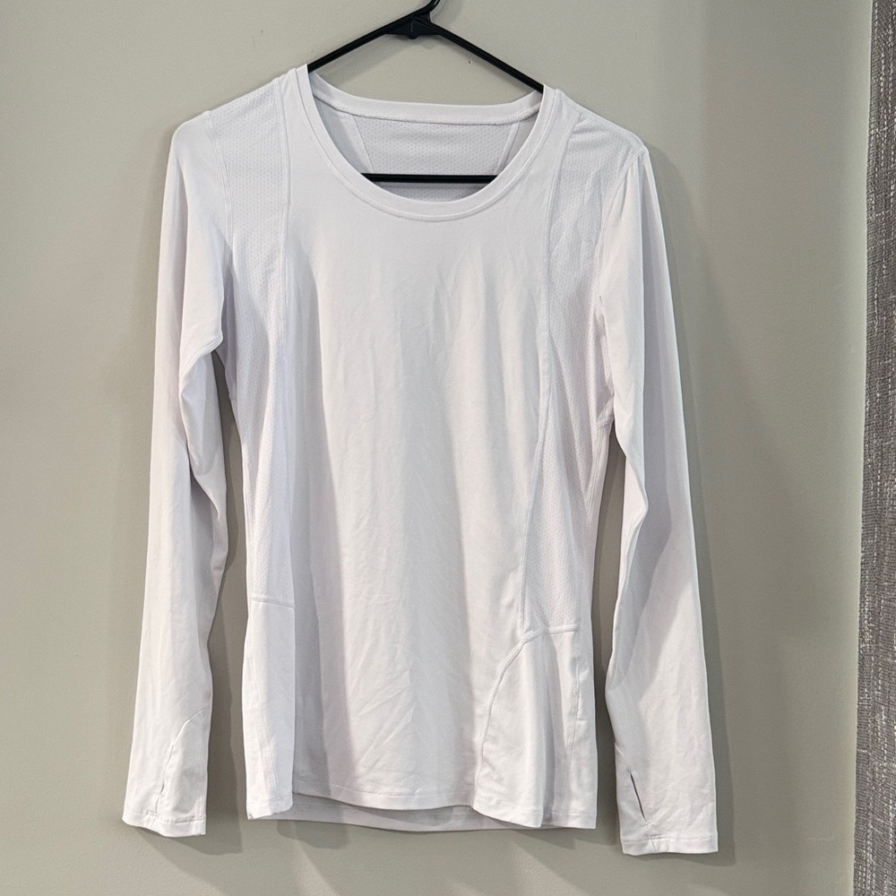 Women's White Long Sleeve Riding Top